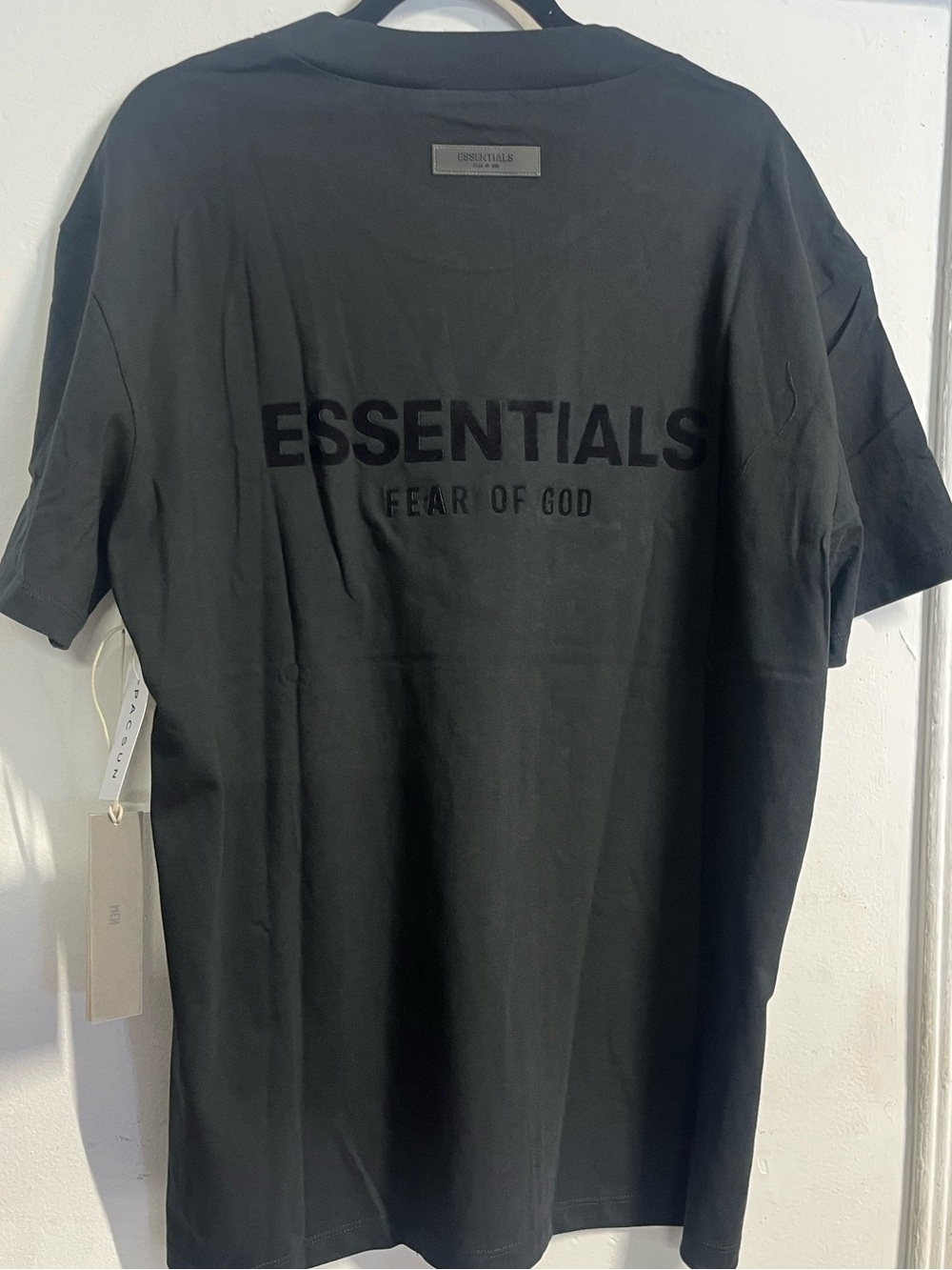 ESSENTIALS Black Short Sleeve Stretch Limo Logo Tee - Picture 2 of 2